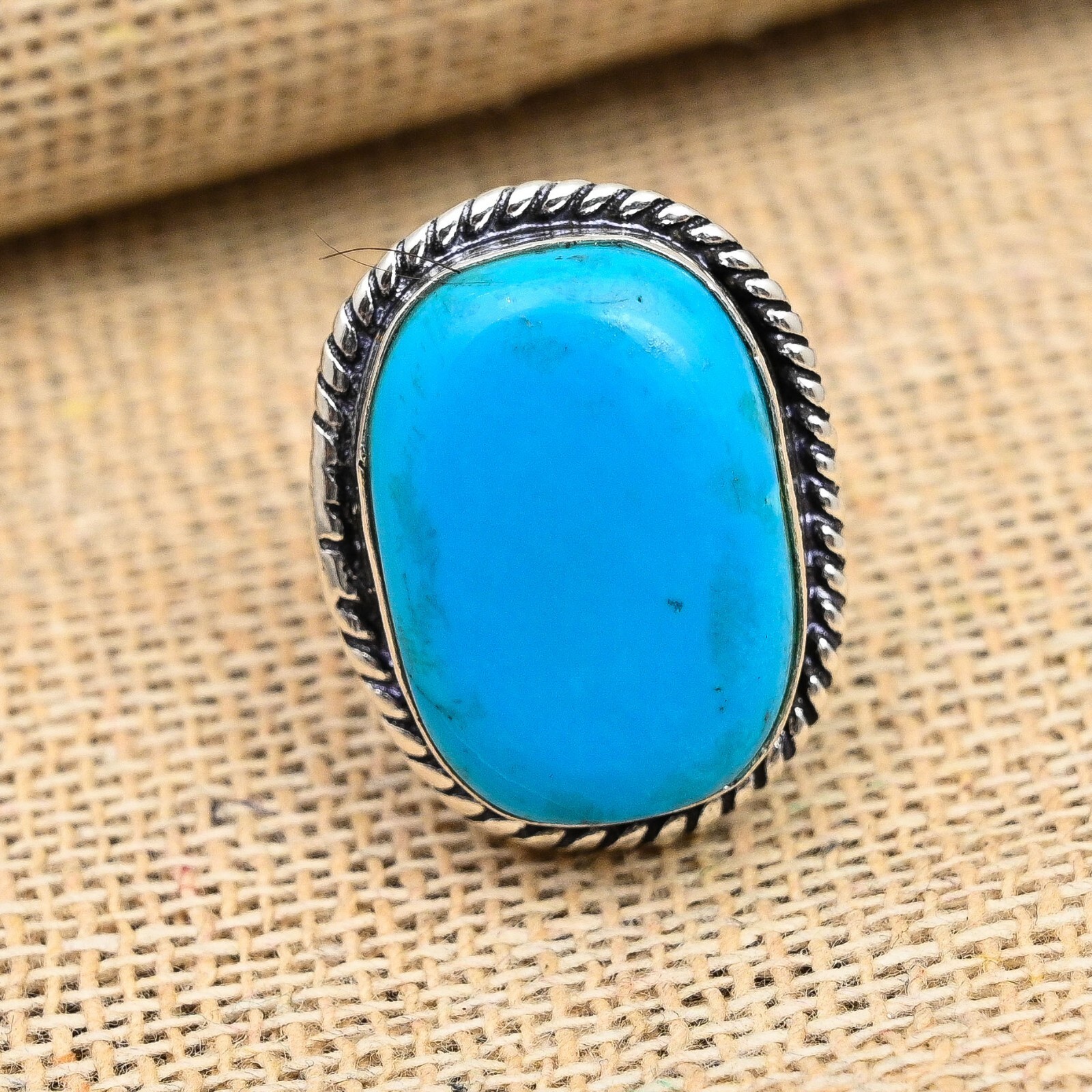 Sleeping Beauty Turquoise Gemstone Handmade 925 Sterling Silver Ring Jewelry