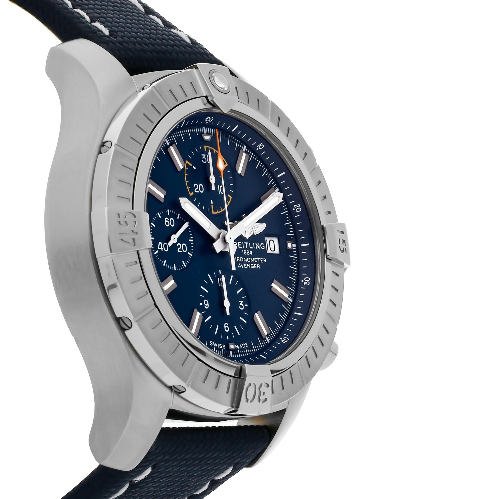 Breitling Avenger Automatic Chronograph Steel Auto 45mm Blue Strap A13317101C1X2
