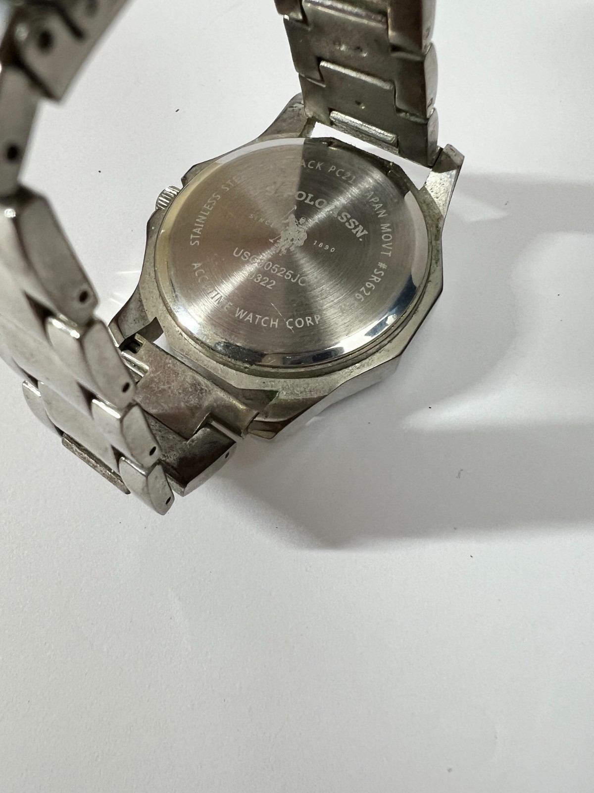 U.S. Polo Assn. Quartz Analog Day Indicator Blue Dial Silver Metal Band Men
