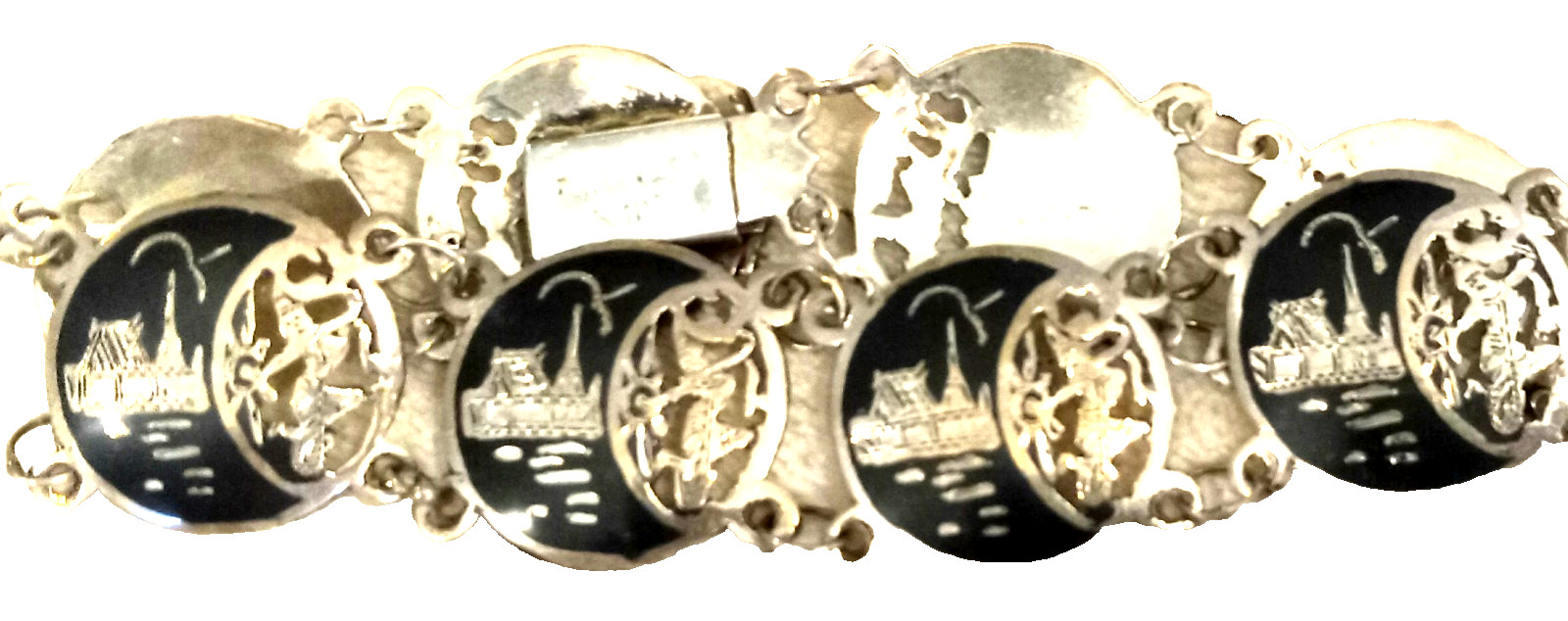 Vintage SIAM STERLING Silver BRACELET 7.5″