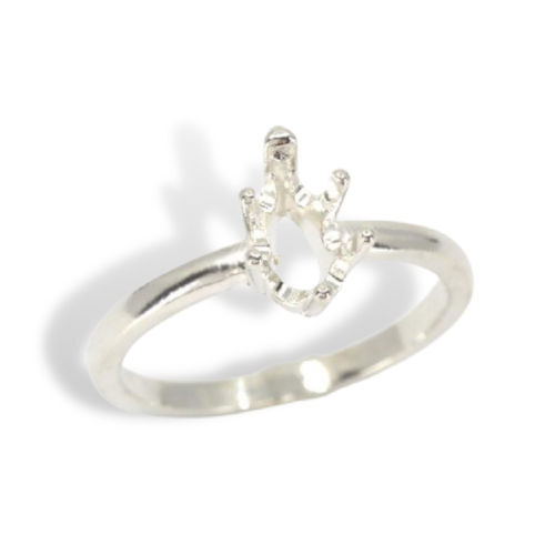 Pear Solitaire Pre-notched Ring Mounting