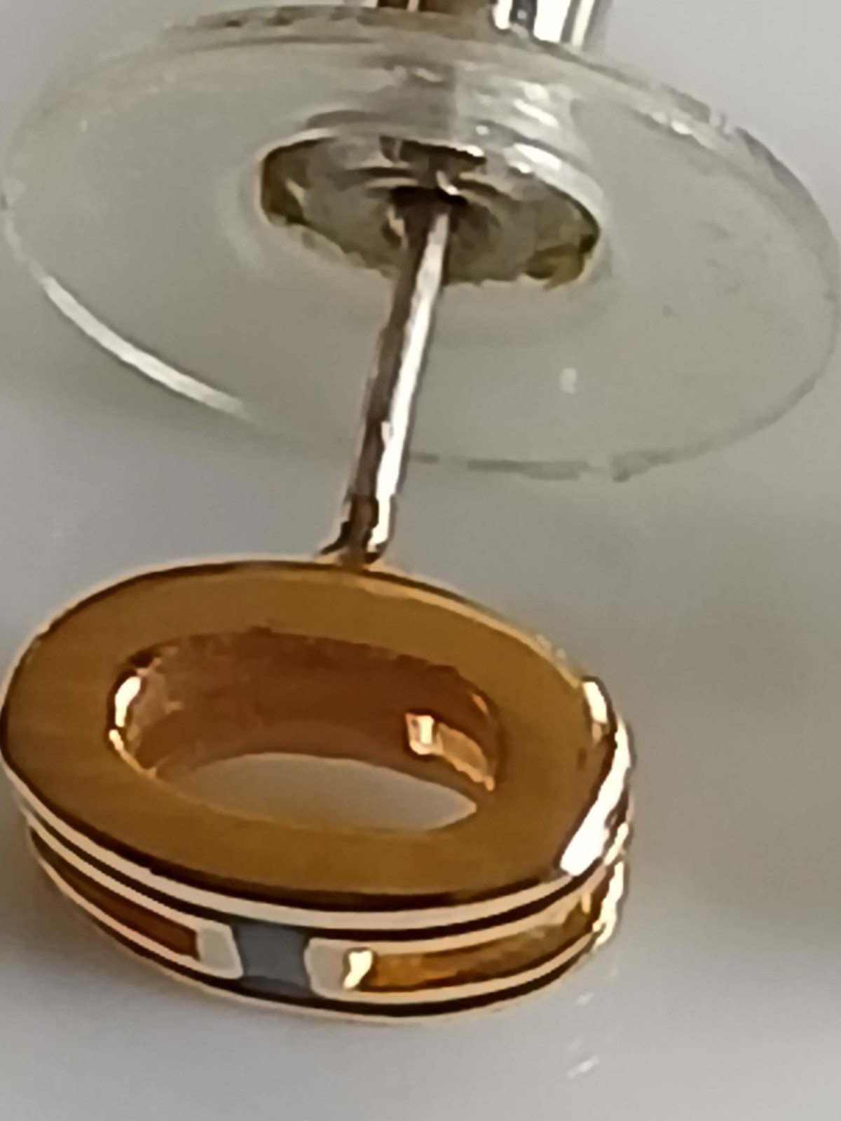 Mini Pop H Enamel Gold Plated Stud Earring