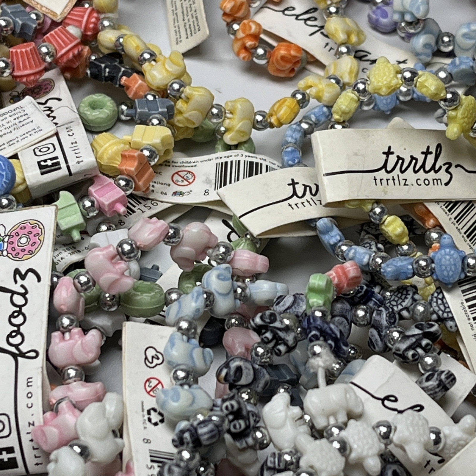 Lot Of 100 Trrtlz Kids Stretch Bracelets Mixed colors and Styles