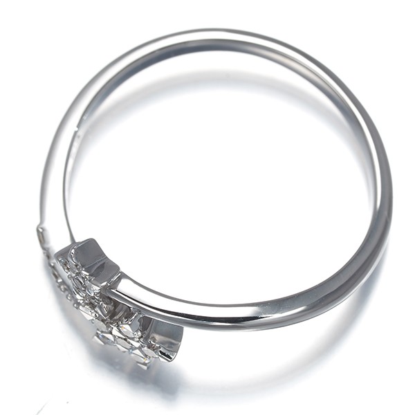 Auth STAR JEWELRY Ring Diamond 0.12ct Star US6-6.25 18K 750 White Gold