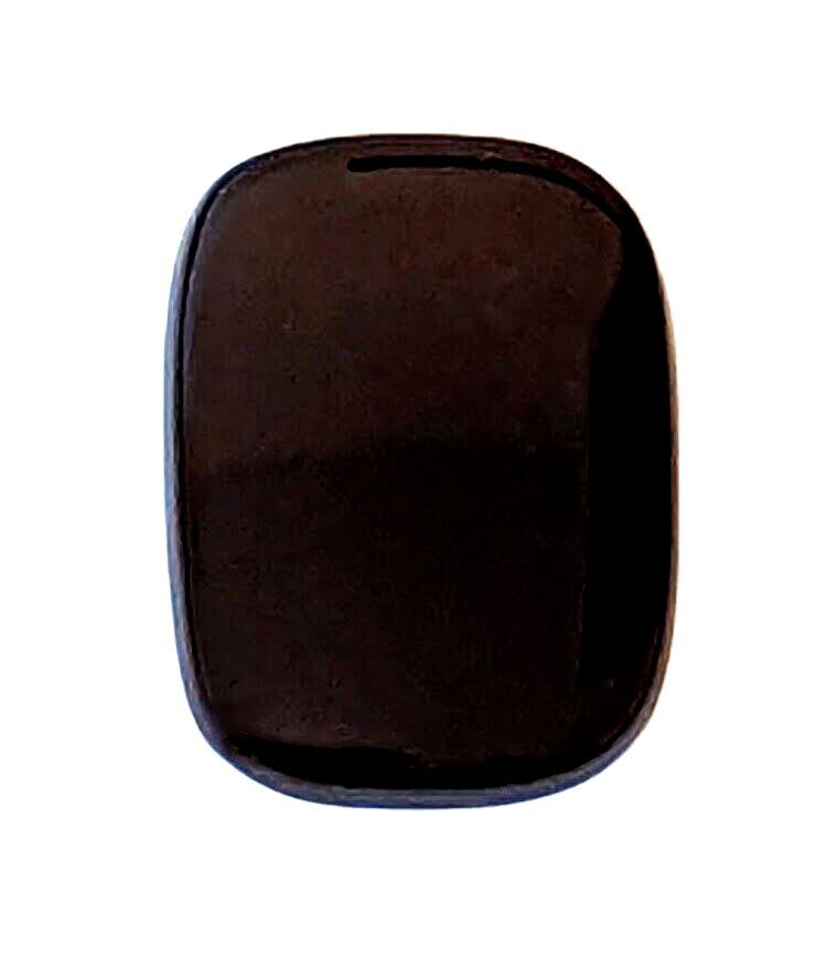20x15mm Natural Black Onyx Cushion Flat Buff Top Cabochon AAA+ German Cut