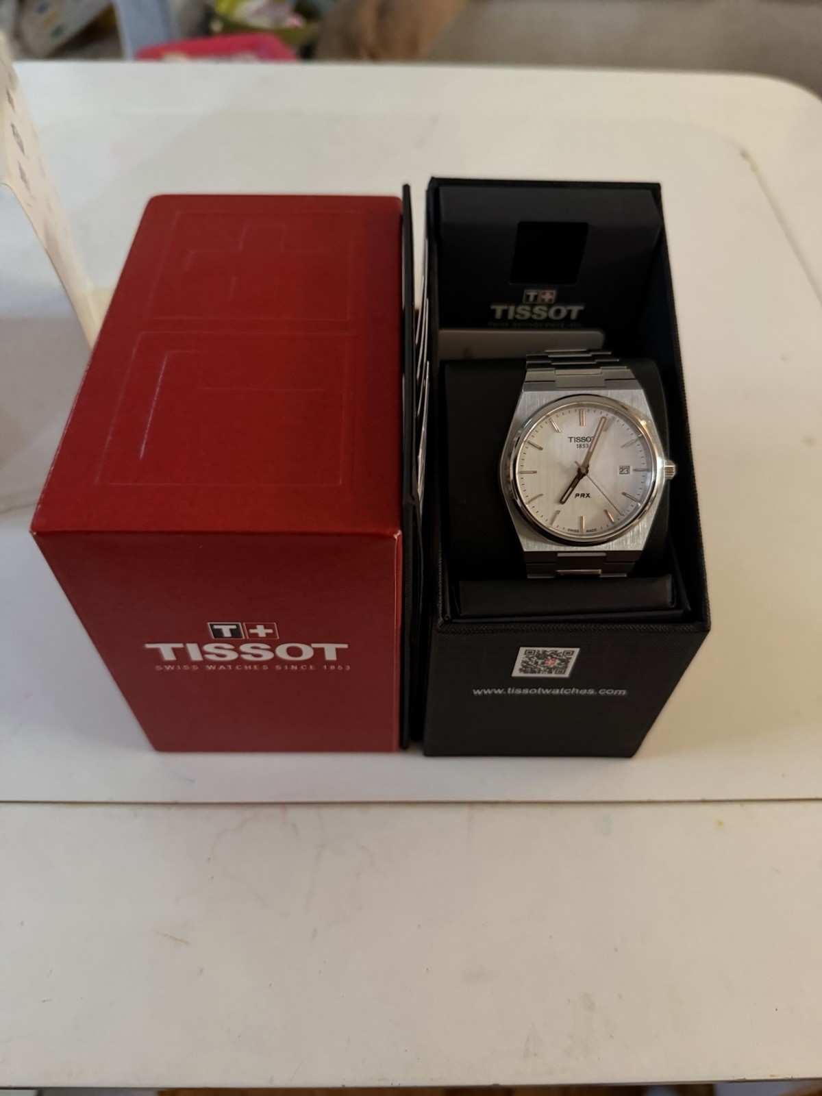 Tissot PRX Quartz 40mm Silver Dial Date Stainless Steel Bracelet w/ Box
