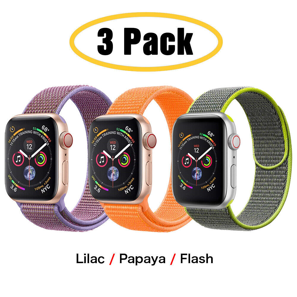 3 PACK Nylon Sport Band Strap For Apple Watch Series 11 10 9 8 7 6 SE 38/49mm