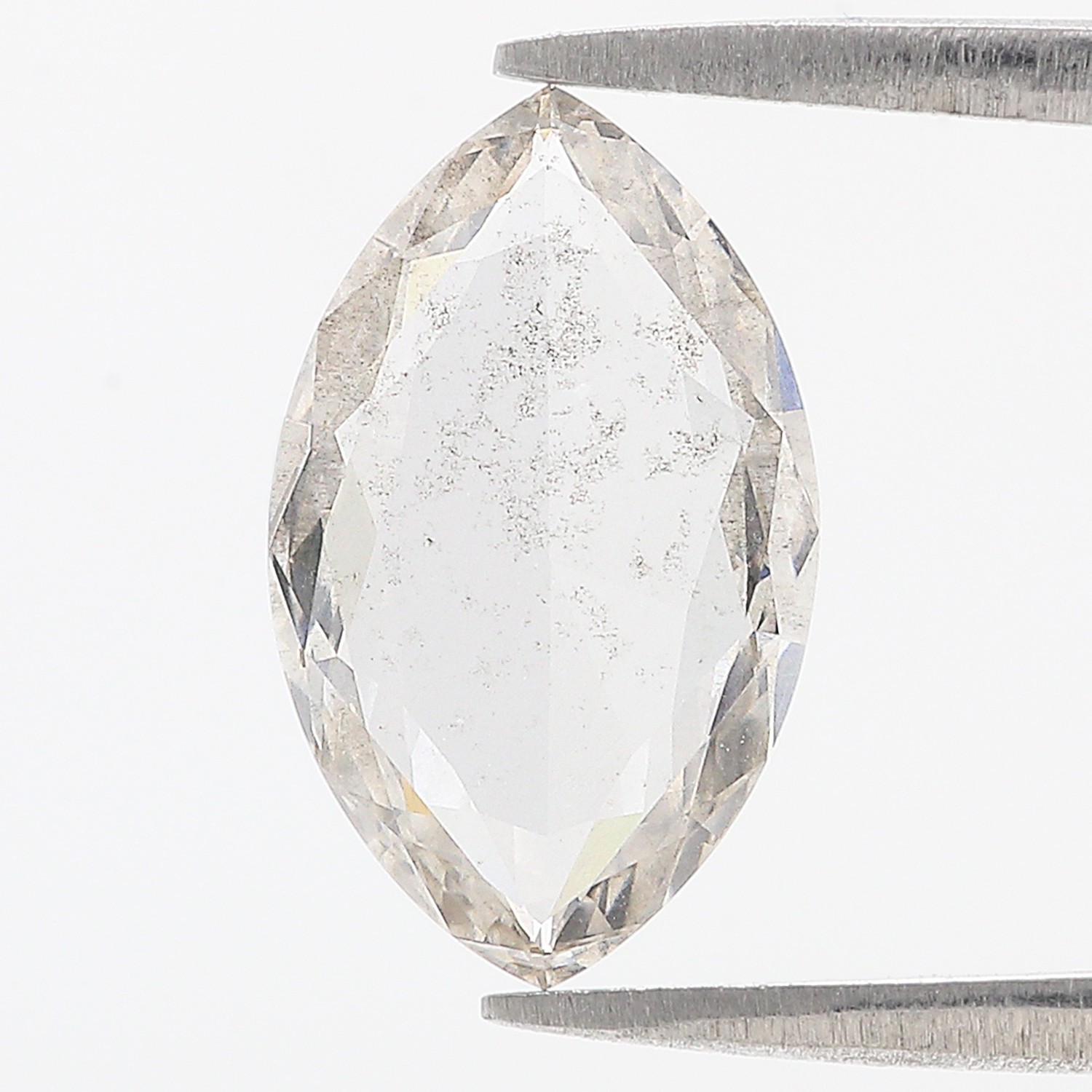 1.87 CT Marquise Rose Cut Salt And Pepper Lab Grown 14.60 MM CVD Diamond L3569
