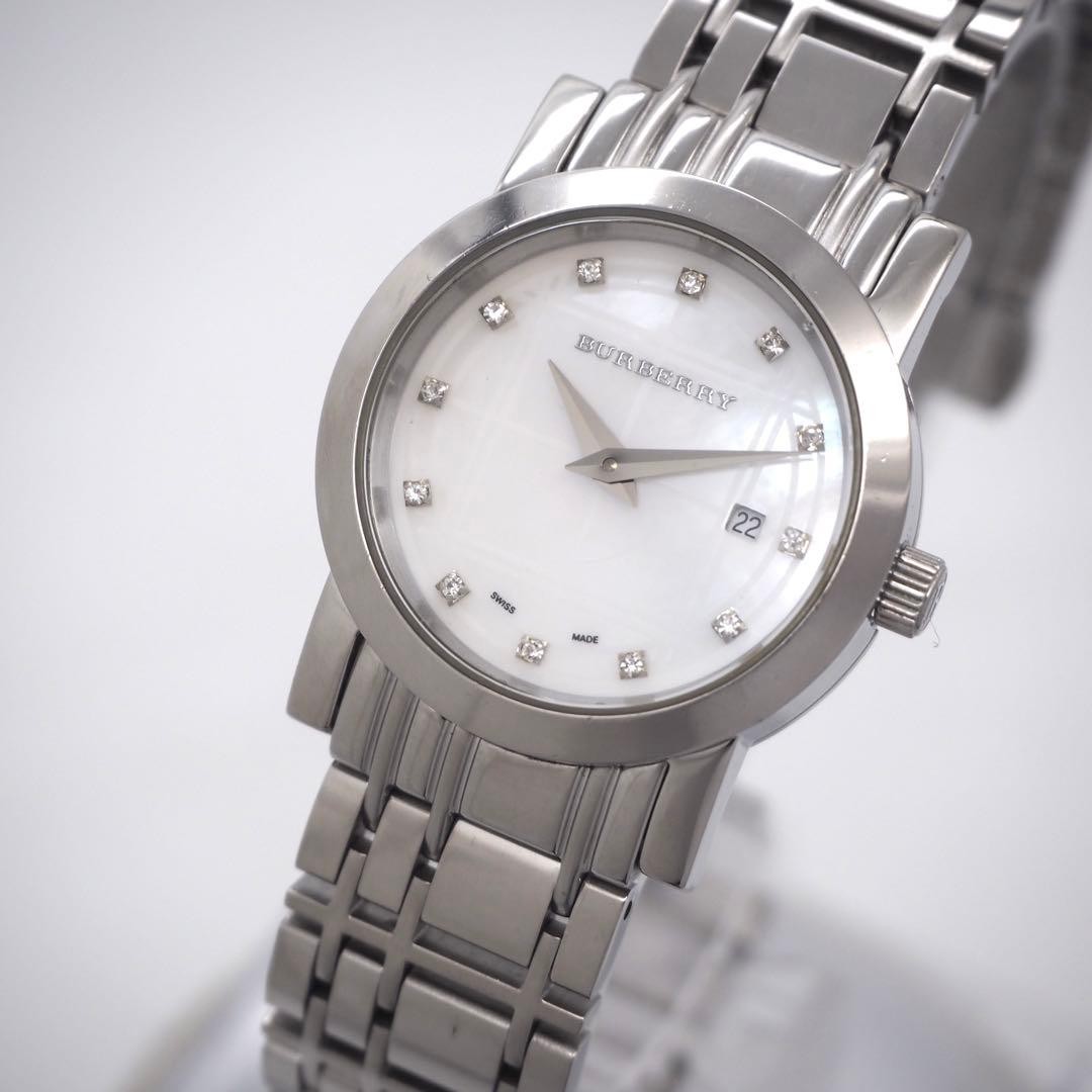 Burberry BU1370 Ladies Watch White Shell Dial Quartz Japan Box 0714634