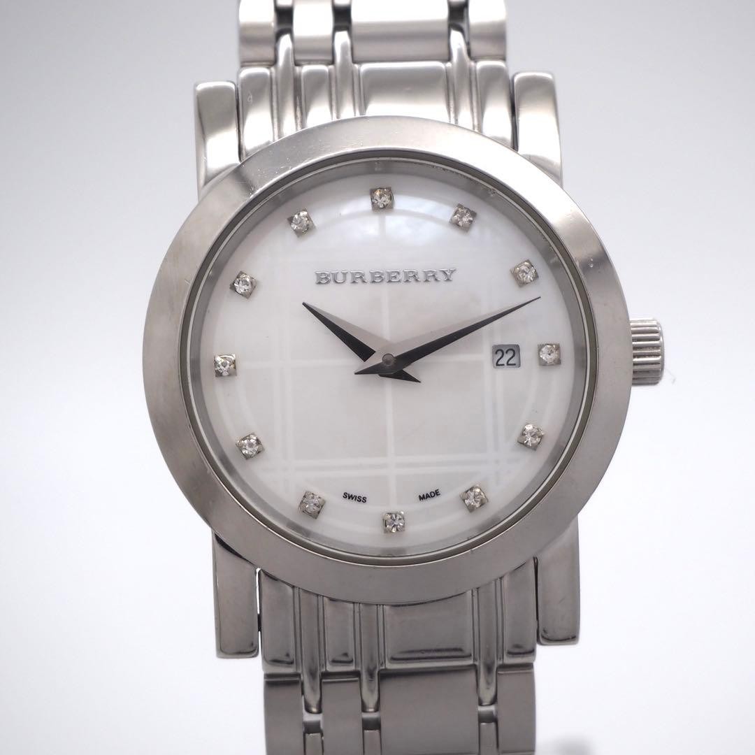 Burberry BU1370 Ladies Watch White Shell Dial Quartz Japan Box 0714634