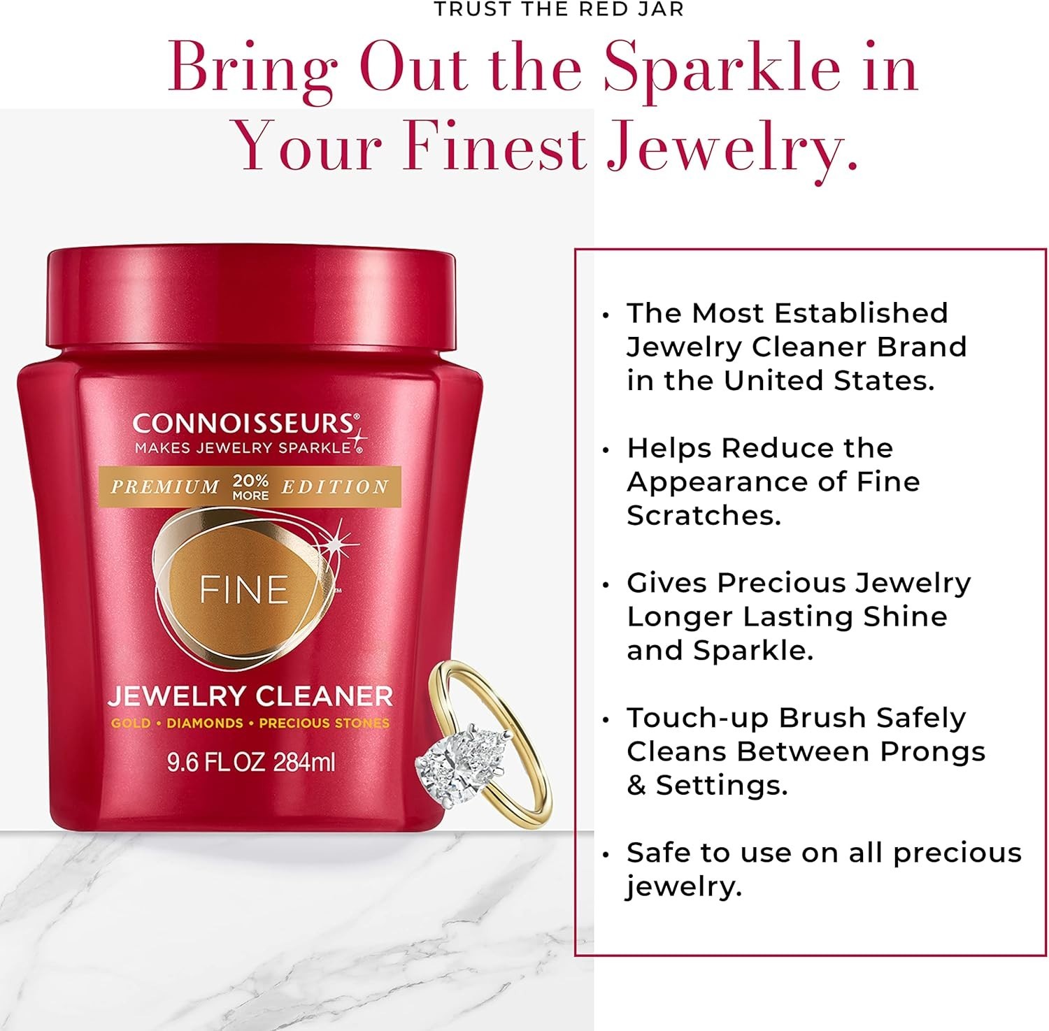 Advanced 9.6oz Jewelry Cleaner with Dip Tray & Brush – Freshen Up Fine Jewelry