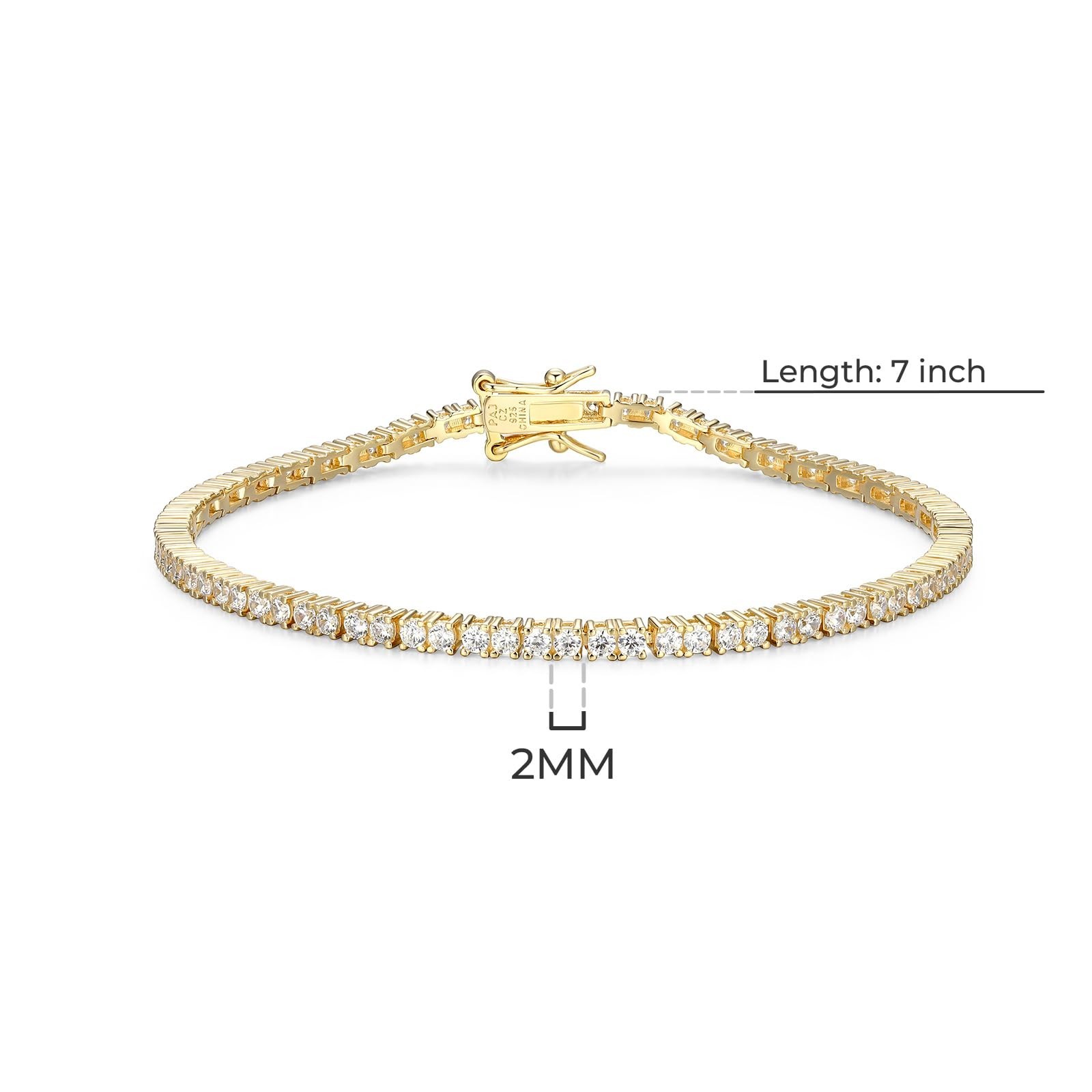 Sterling Silver Round Cut CZ Tennis Bracelet – Elegant Jewelry Gift for Women