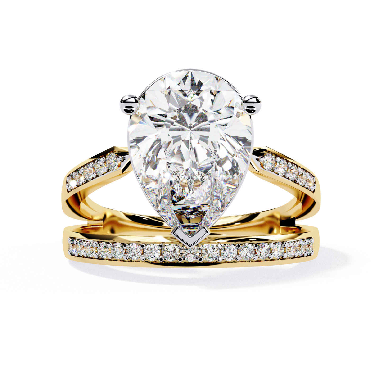 5.50 Ct Pear Moissanite Ring 925 Sterling Silver CZ Halo Engagement Bridal