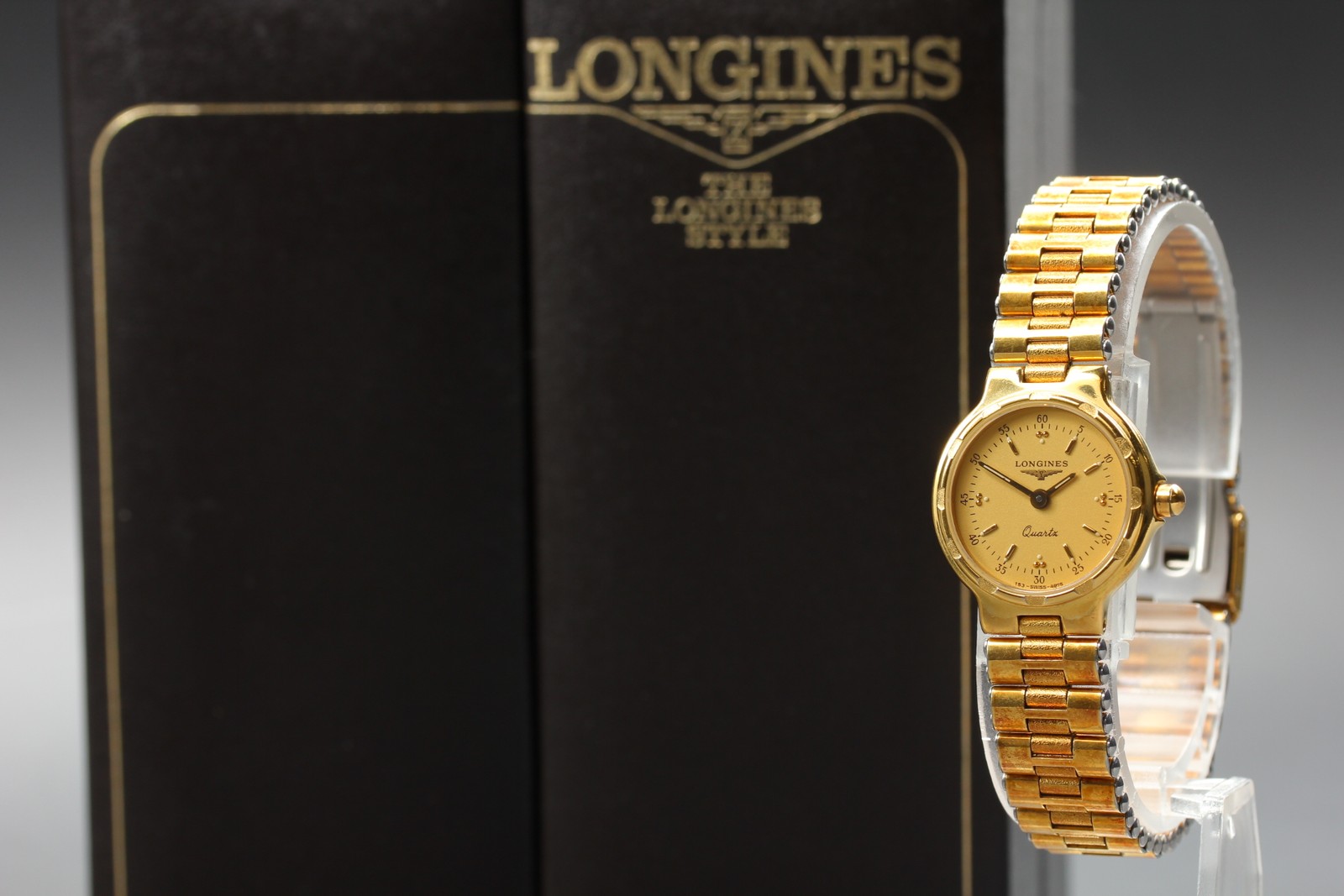 LONGINES Conquest 153 4975 Gold 22mm Quartz Women’s Watch [Near MINT w/Box]