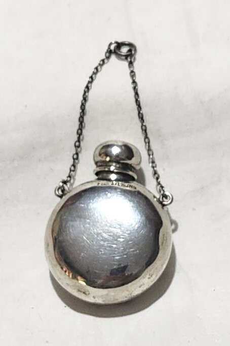 Theodore Foster & Bro F & B Sterling Silver Chatelaine Perfume Flask Pendant