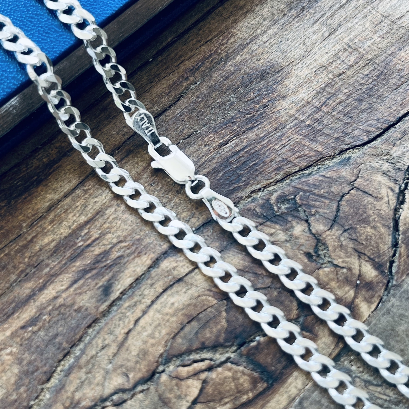 Real Solid Sterling Silver Mens Boys Curb Cuban Bracelet or Necklace
