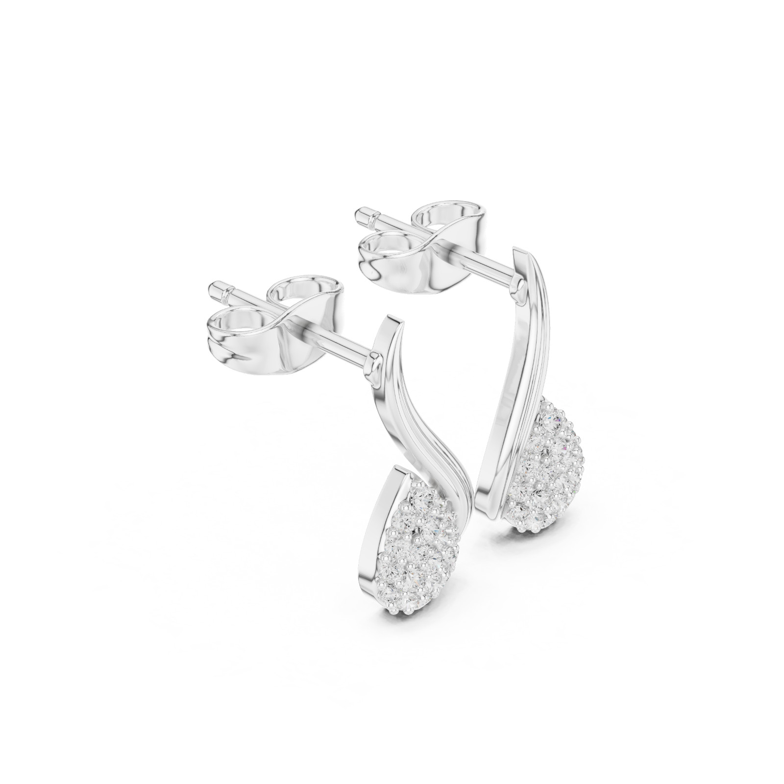 Natural Certified VVS1 D Diamond Feminine Dangle Drop Earrings 14k Gold Over