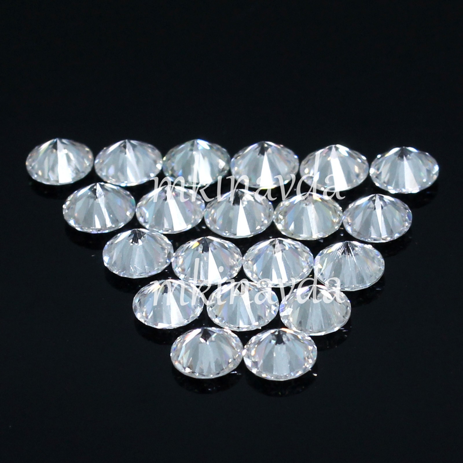 Natural Certified D Color VVS1 White Diamond 2.70 MM Round Brilliant Cut 20 Pcs