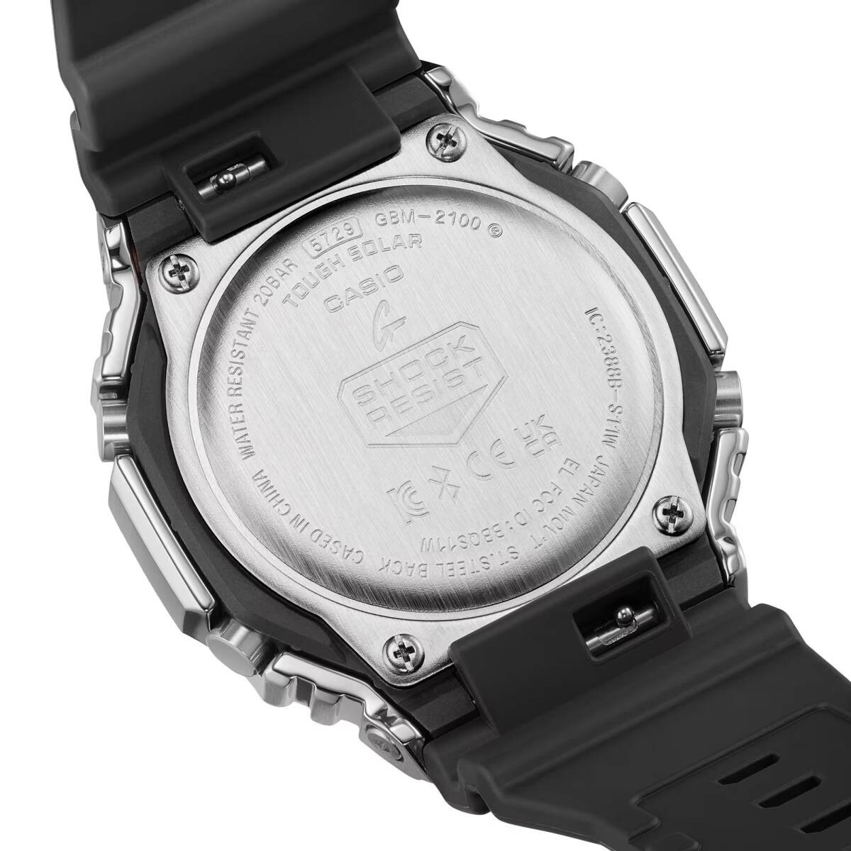 CASIO G SHOCK Tough Solar mobile link black silver light blue GBM 2100A 1A2 men’