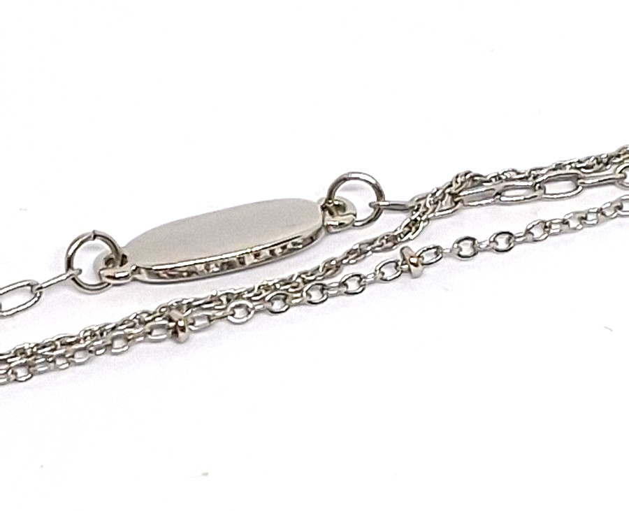Vintage Silver Tone Triple Chain Bracelet Size 7.25