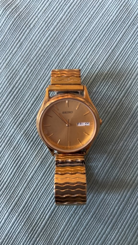 Vintage Seiko Gold-Tone Day-Date Quartz Watch