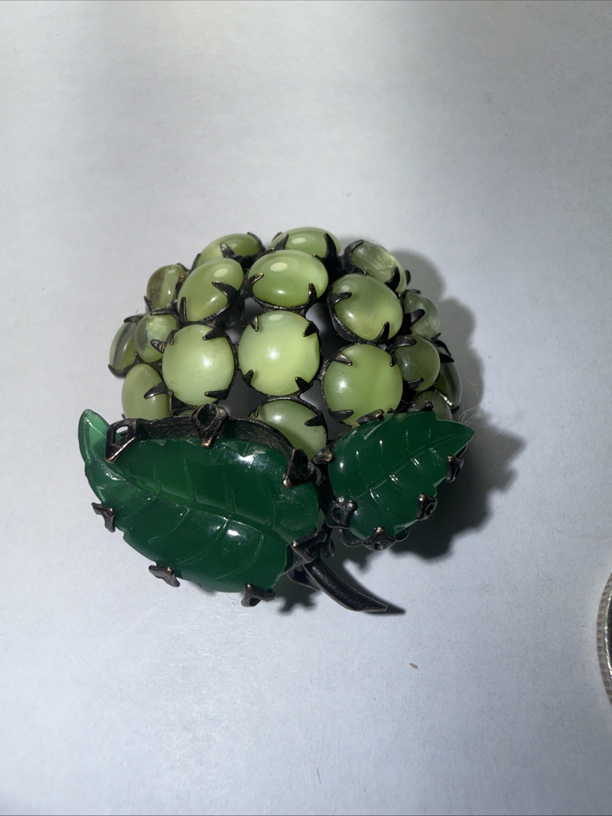 Brooch Pin Schreiner New York “Fantasy Lime” or “Green Strawberry” Unsigned Rare