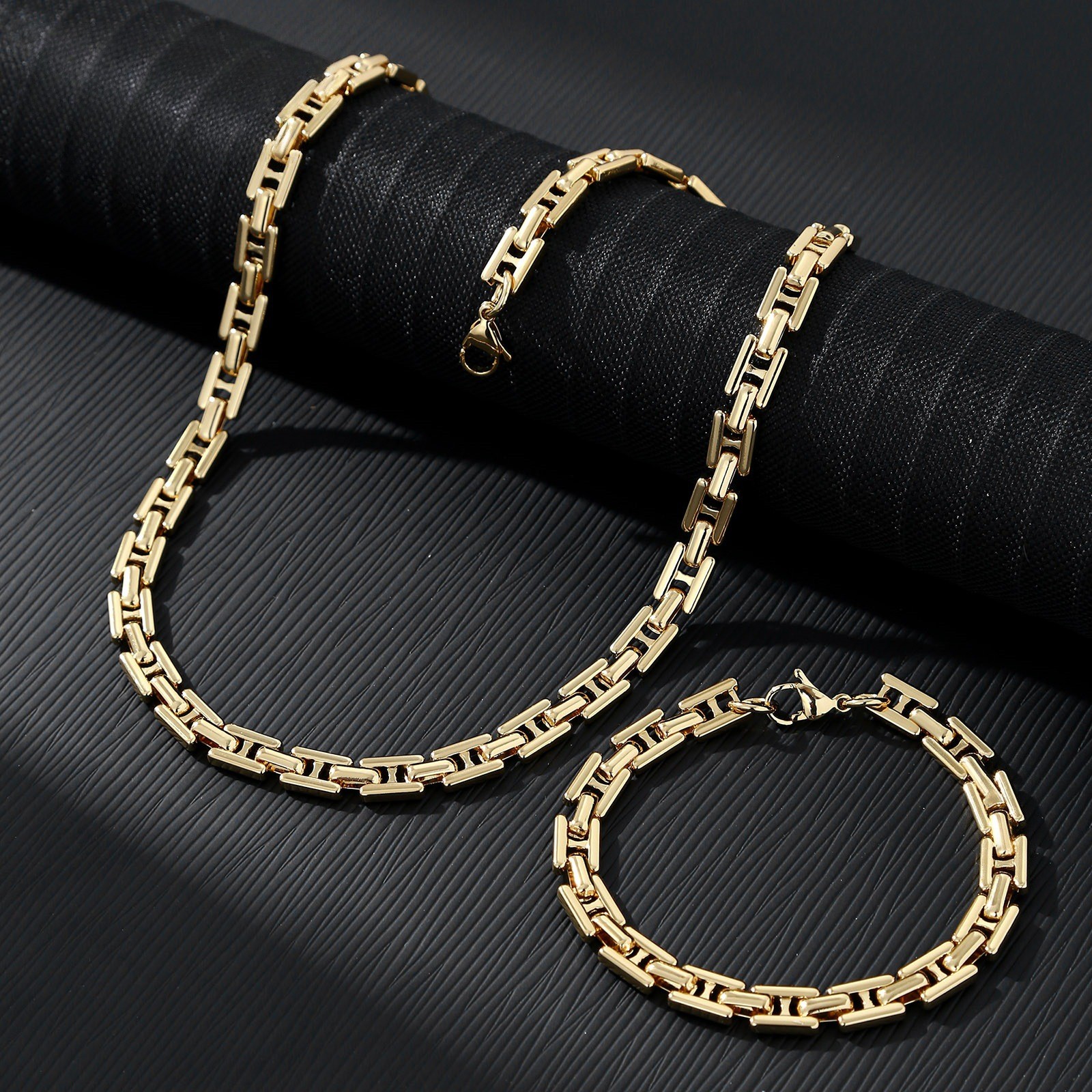 Fade-free Stainless Steel Link Set, Suitable for Men & Women Daily Wear