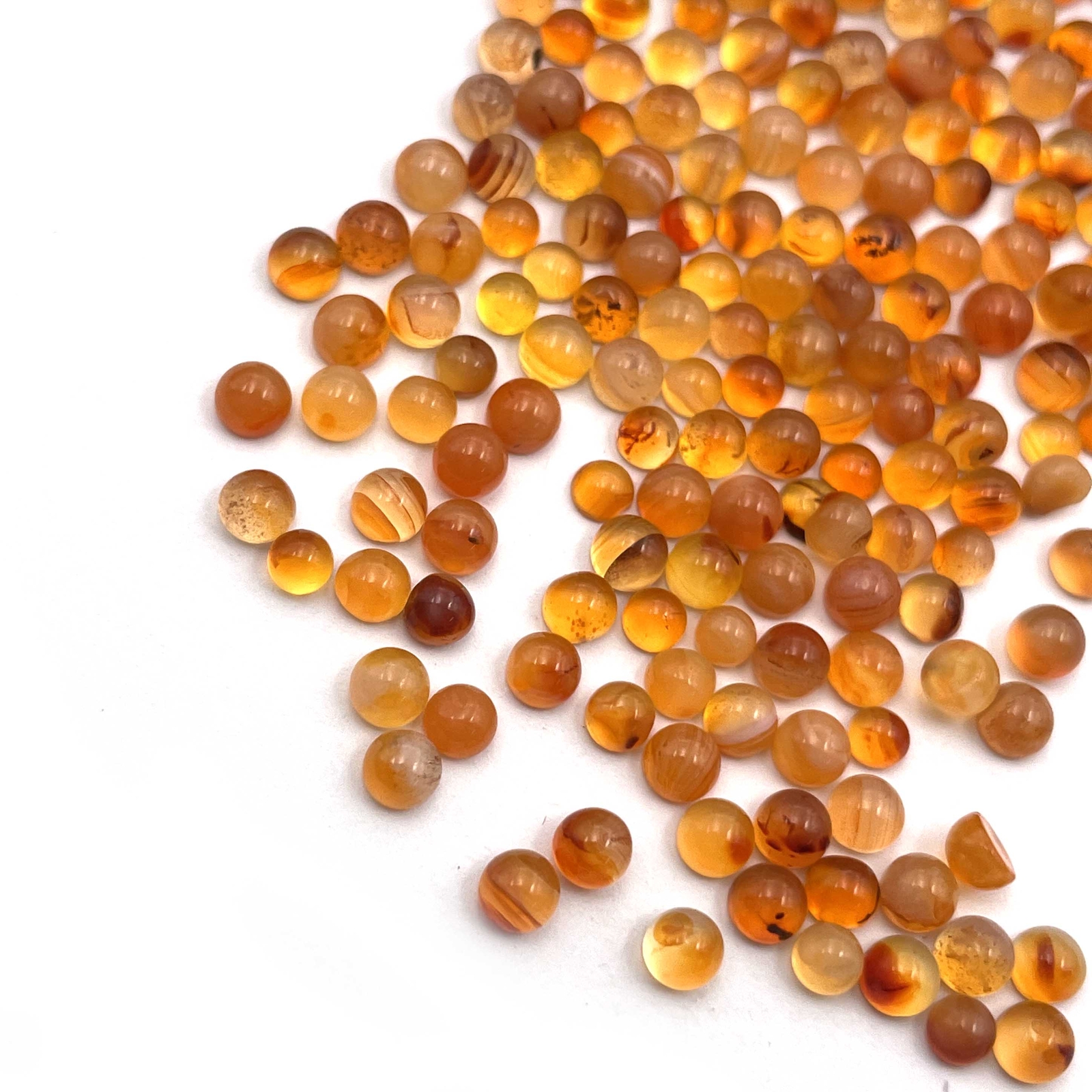 100 Pcs Carnelian Small Round Cabochon Loose Gemstone 2.5 To 3.5 mm