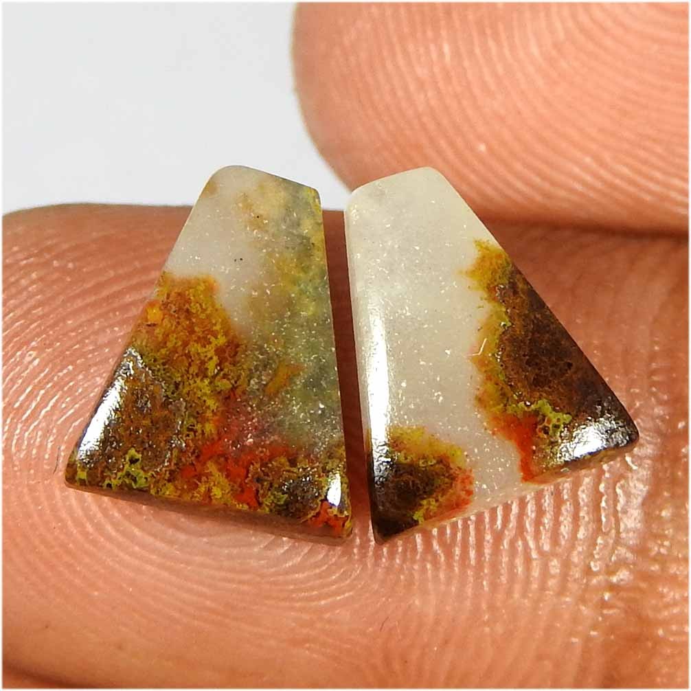 6.45Cts100%Natural Top Morocco Seam Agate Fancy Pair Cabochon Loose Gemstone