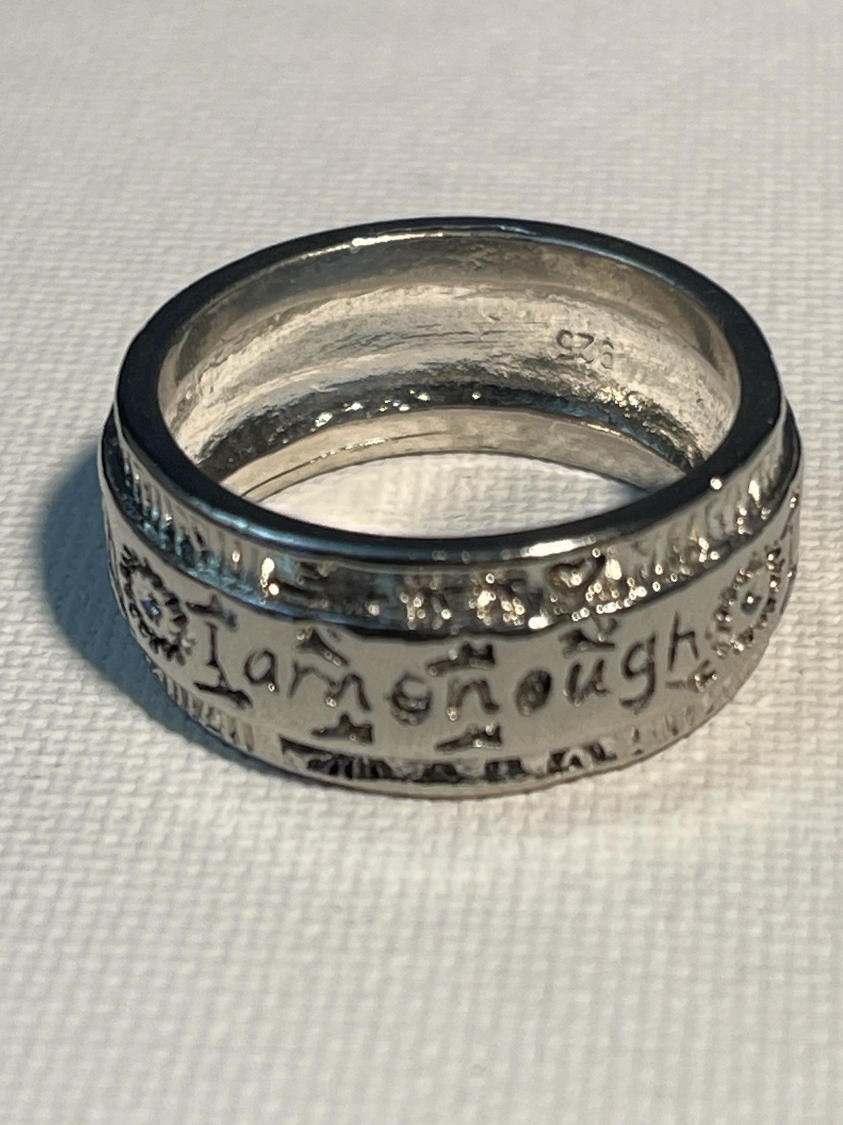 Vintage Sterling Ring Engraved I Am Enough/Spinner/Fidget size 11 / great gift!