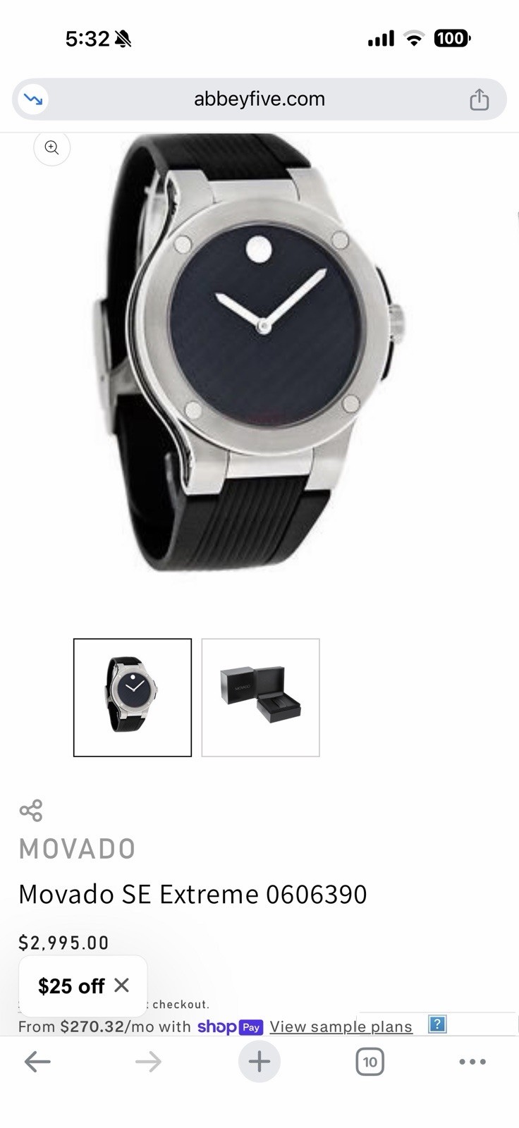 Movado SE Extreme Stainless Rubber Swiss Made Automatic 44mm MSRP $2495
