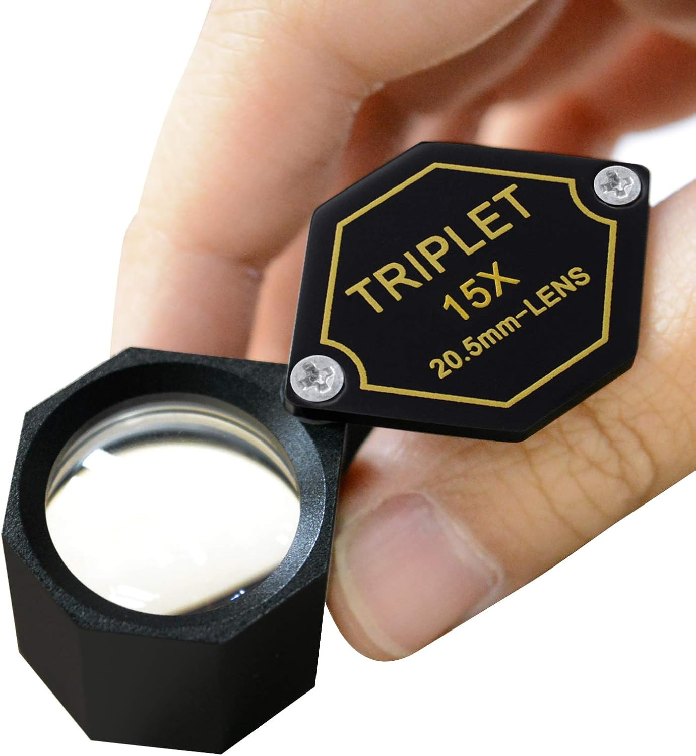 15X Magnifier Jewelry Loupe 20.5Mm Triplet Lens Optical Glass Pocket Gem Magnify