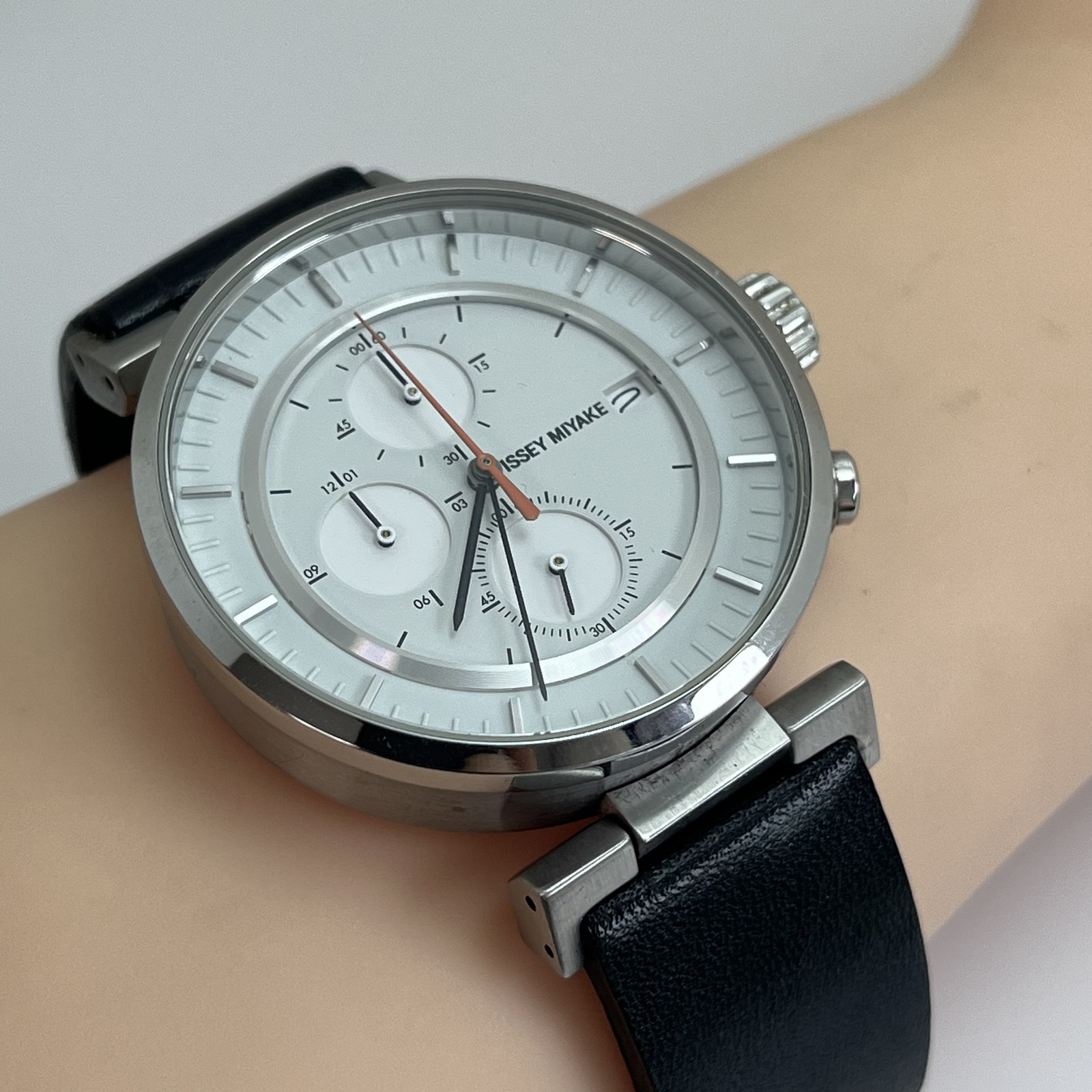 Seiko Issey Miyake W SILAY004 SATOSHI WADA Chronograph Qz Japan White Dial #B909
