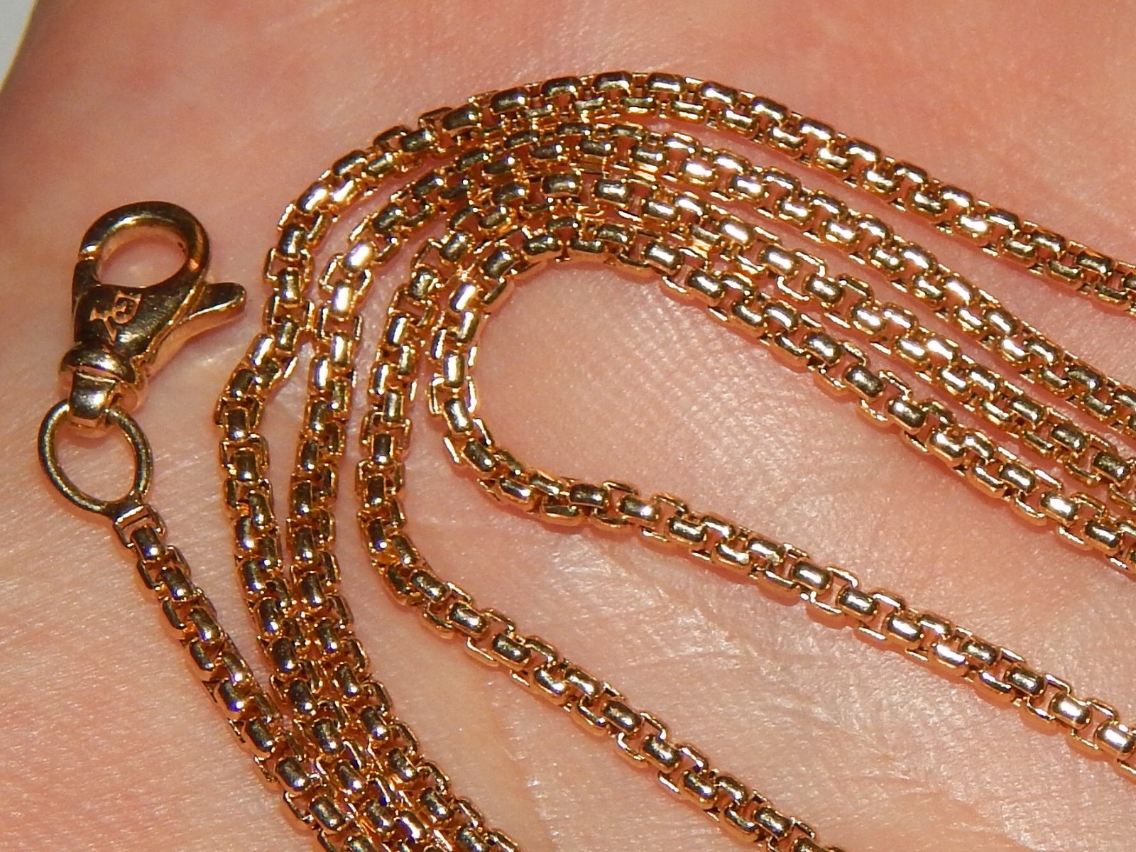 18K YELLOW GOLD DAVID YURMAN 1.7 MM BOX CHAIN NECKLACE RARE 24 INCH LONG LENGTH