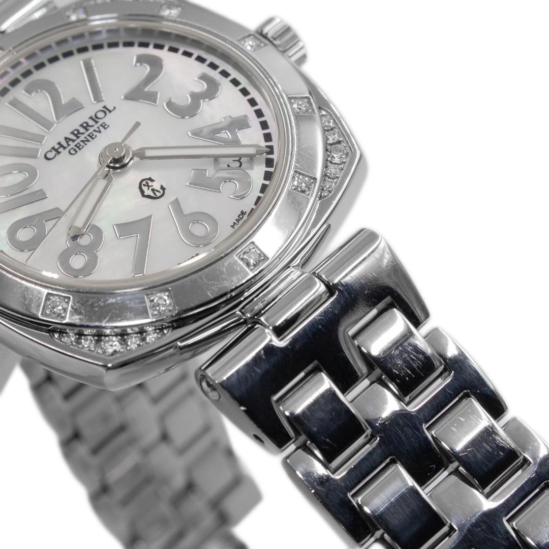 Chariol Men’s Watch Limited to 300 White Shell Dial Diamond C Logo