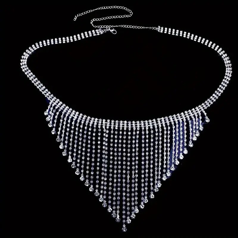 Silver Sexy Rhinestone Thong Belt Body Jewelry Lingerie Crystal Chain Skirt