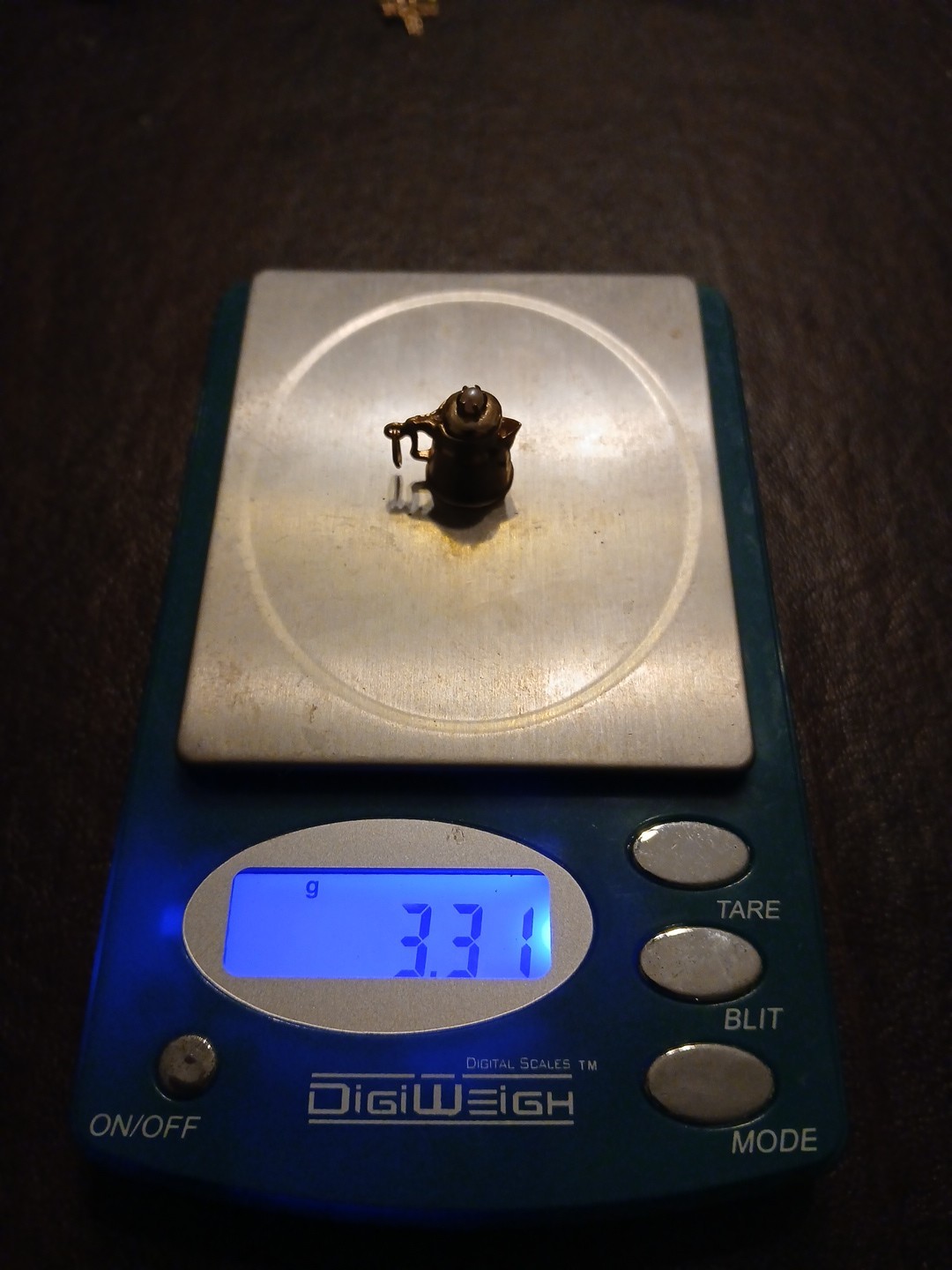Awesome 3.3 Gram 14kt Solid Yellow Gold Coffee Pot Charm Pendent