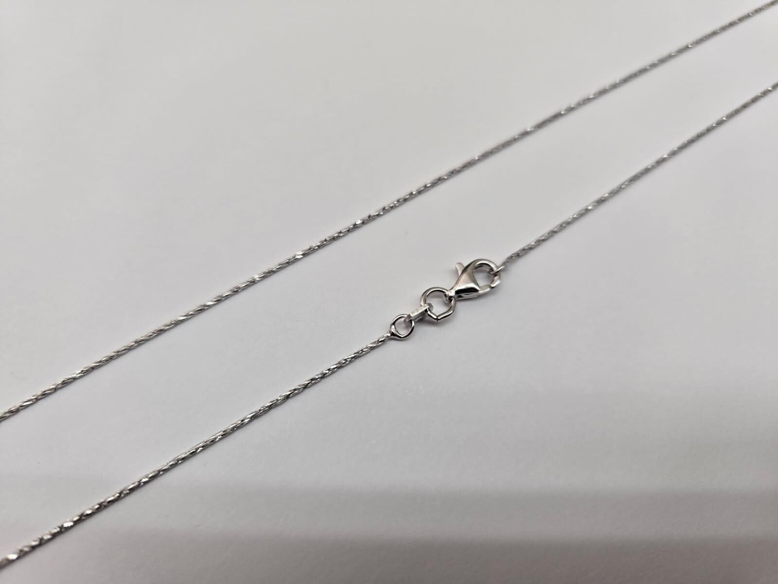 925 Sterling Silver Fine Rounded Cardano Snake Chain Necklace 0.8mm 16″ to 18″