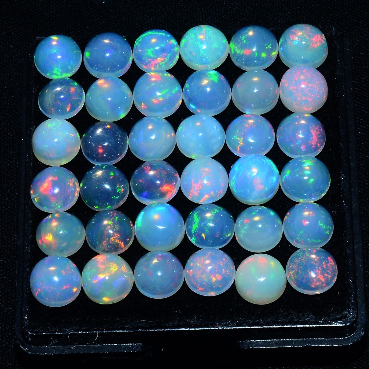 15 Pcs Natural Opal Ethiopian 7mm Hi-Grade Round Flashy Colors Loose Gemstones