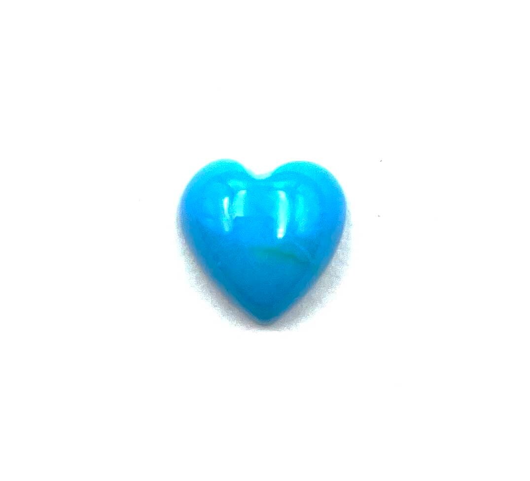 Natural Sleeping Beauty Turquoise Heart Cabochon Loose Gemstone 11.50 MM 4.80 CT