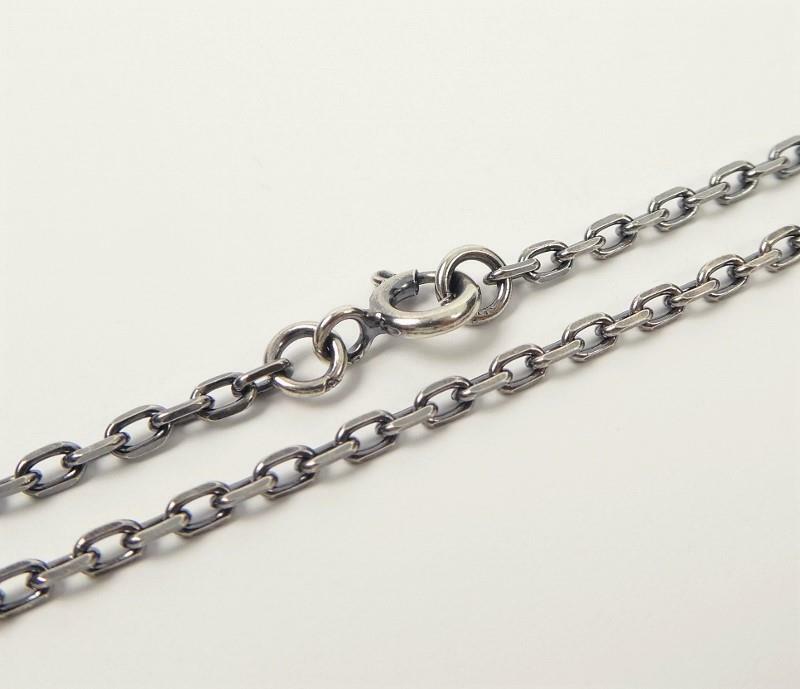 Oxidized Sterling Silver Linked Chain Necklace 1.5mm 2mm 3mm 45cm 50cm 55cm 60cm