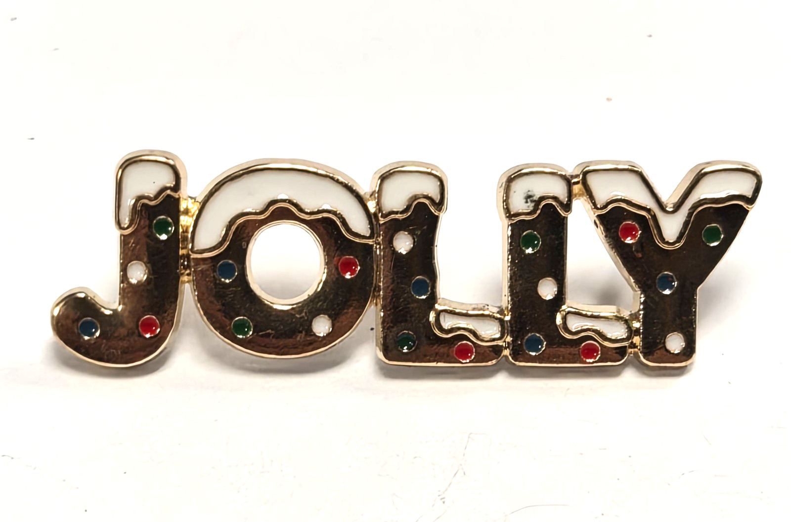 Estate 3pc Holiday Time Jolly Christmas Wreath & Gift Lapel Pin / Brooch Set