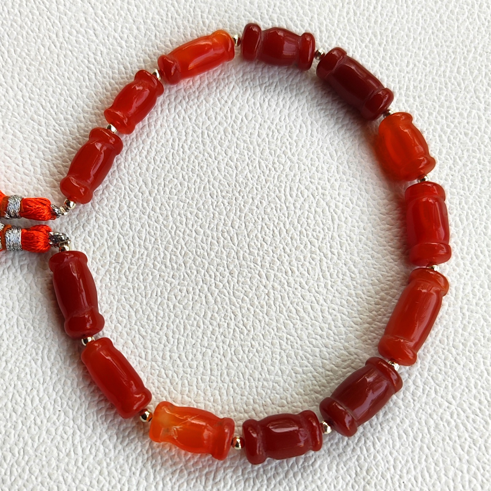 Natural Carnelian Carved Nugget Beads 14-16mm 9″ Strand Orange Gemstone Beads