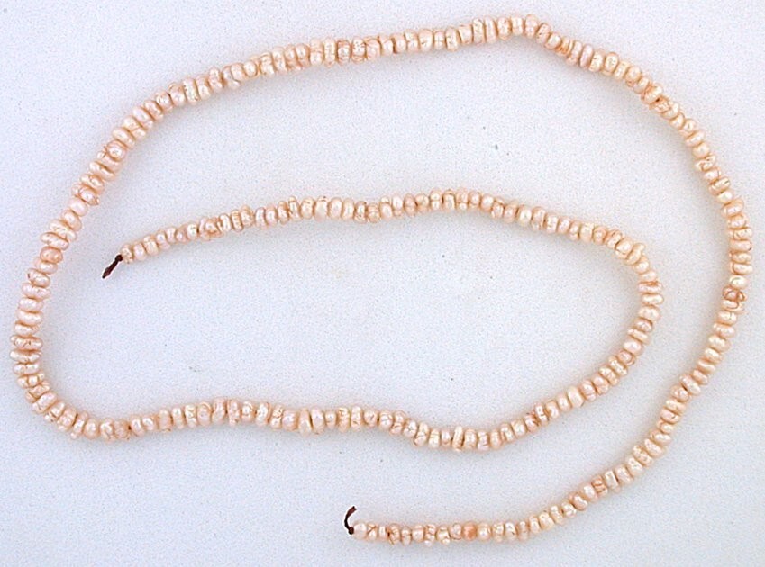 VINTAGE Japan 3mm To 4mm Freshwater Coffee Rondelle Pearl 15 Inch Strand FWP97