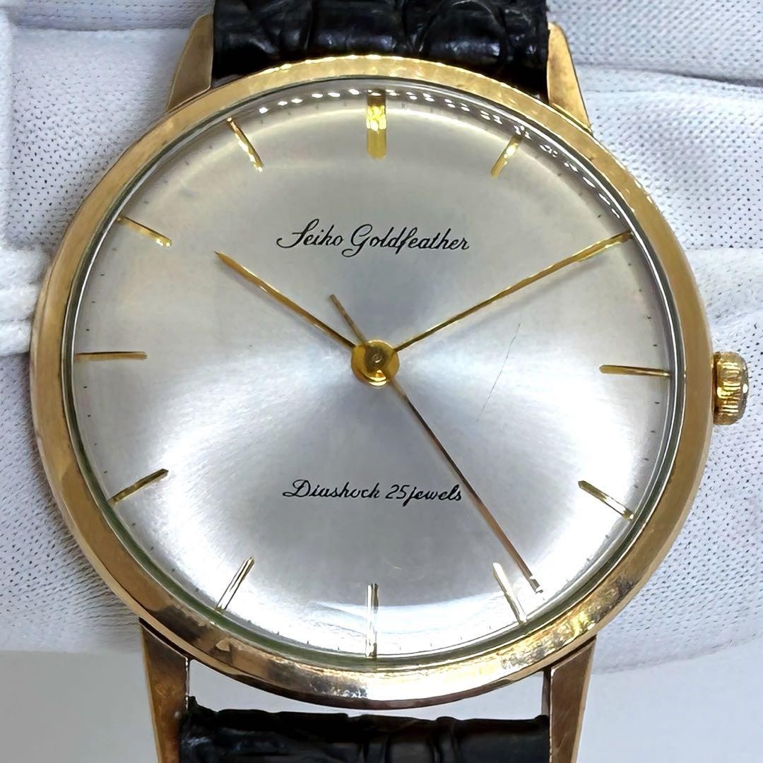 Working Seiko Gold Feather J14060 25 jewels 14KGF hand wound thin model