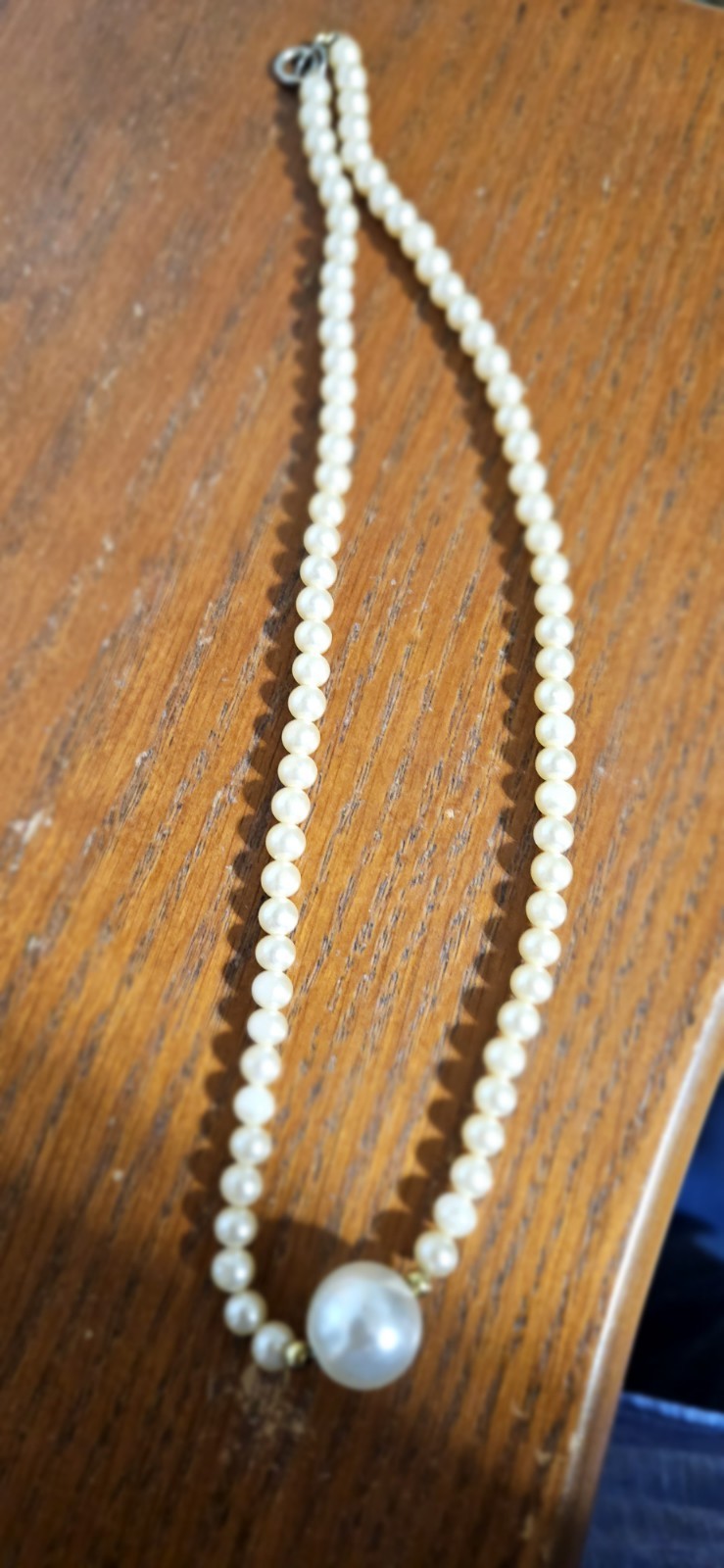 Ivory White Simulated Imitation Pearl Beaded Choker Round Pendant Charm 18″