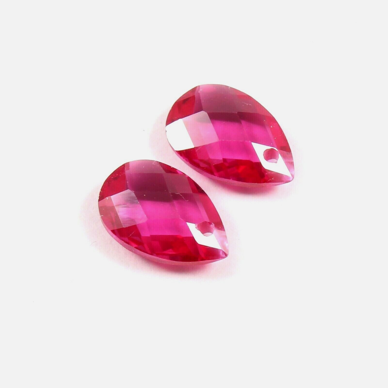 Natural Mozambique Red Ruby Pear Loose Gemstone Cut Pair Broilets 2.55 CT 9×6 MM