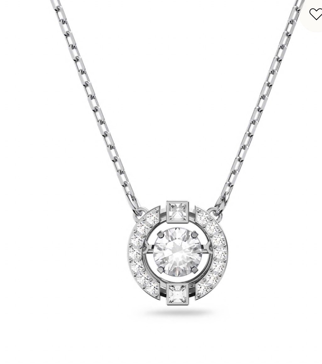 Swarovski Women’s Pendant Necklace Una Dancing Crystal Design Silver 5286137