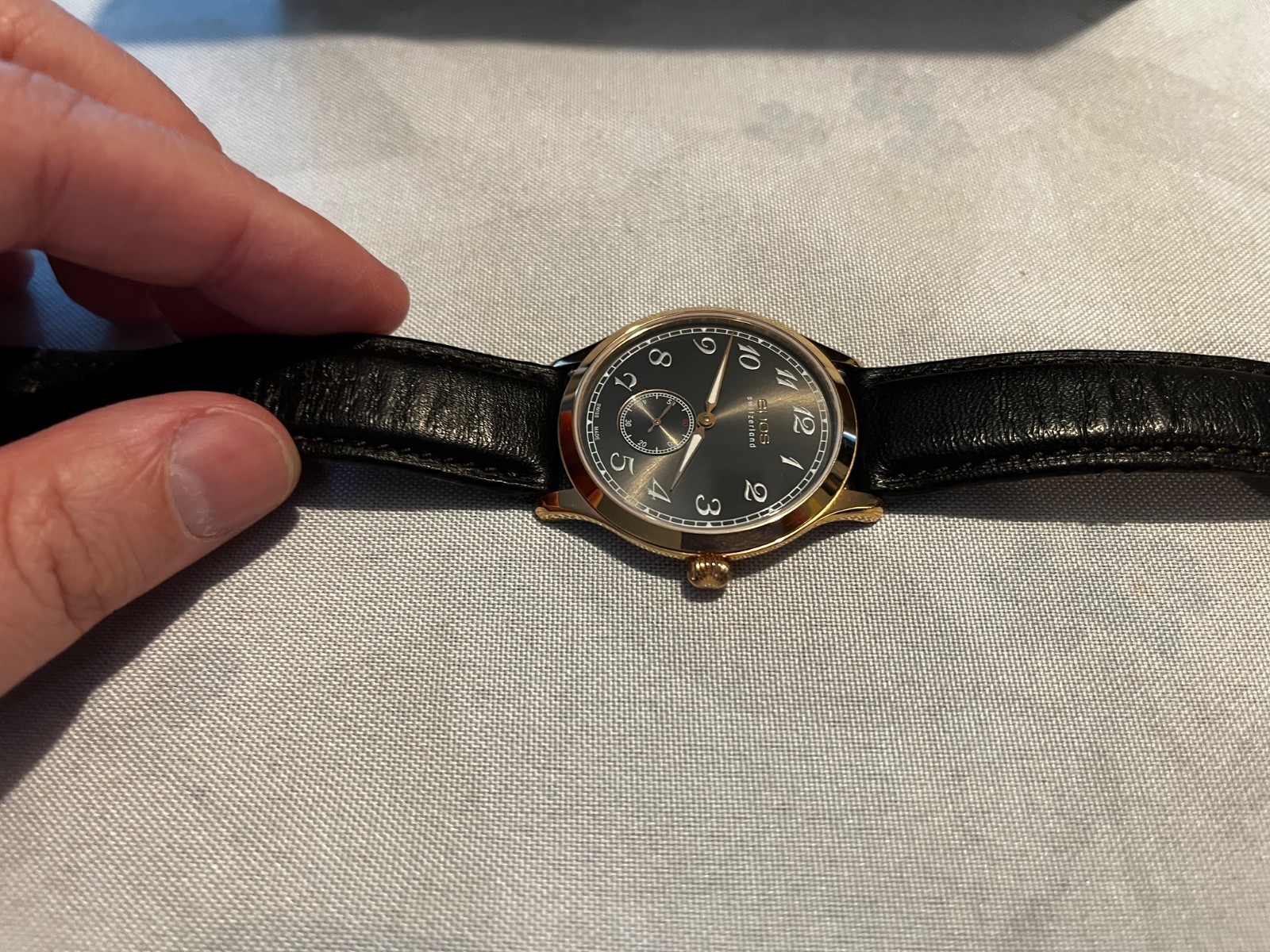 Epos Originale 3408 Gold PVD Ultrathin Manual winding dress watch retro ETA 7001