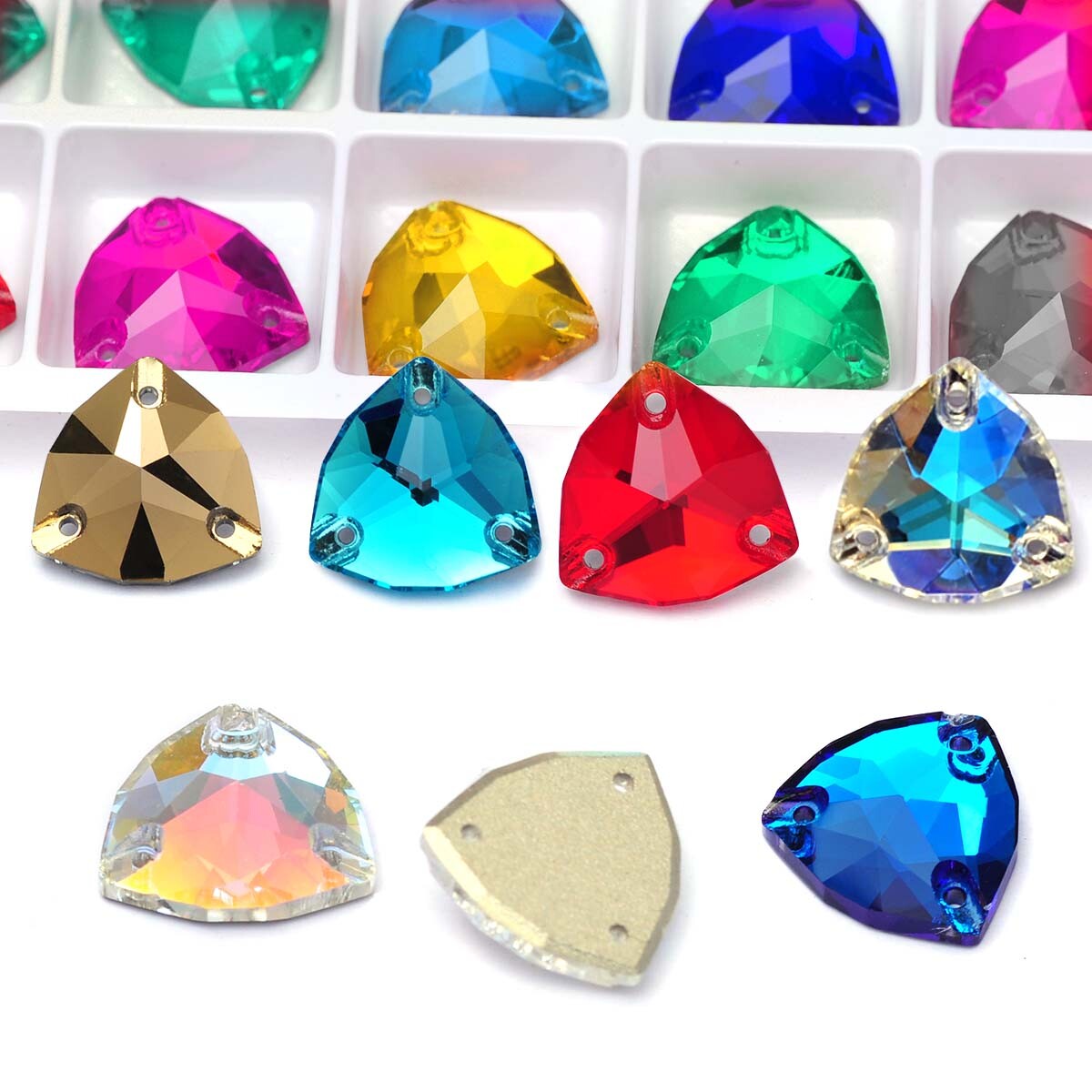 K9 Glass Trilliant Flatback Rhinestones Sew-On Stones DIY Sewing Crafts Beads